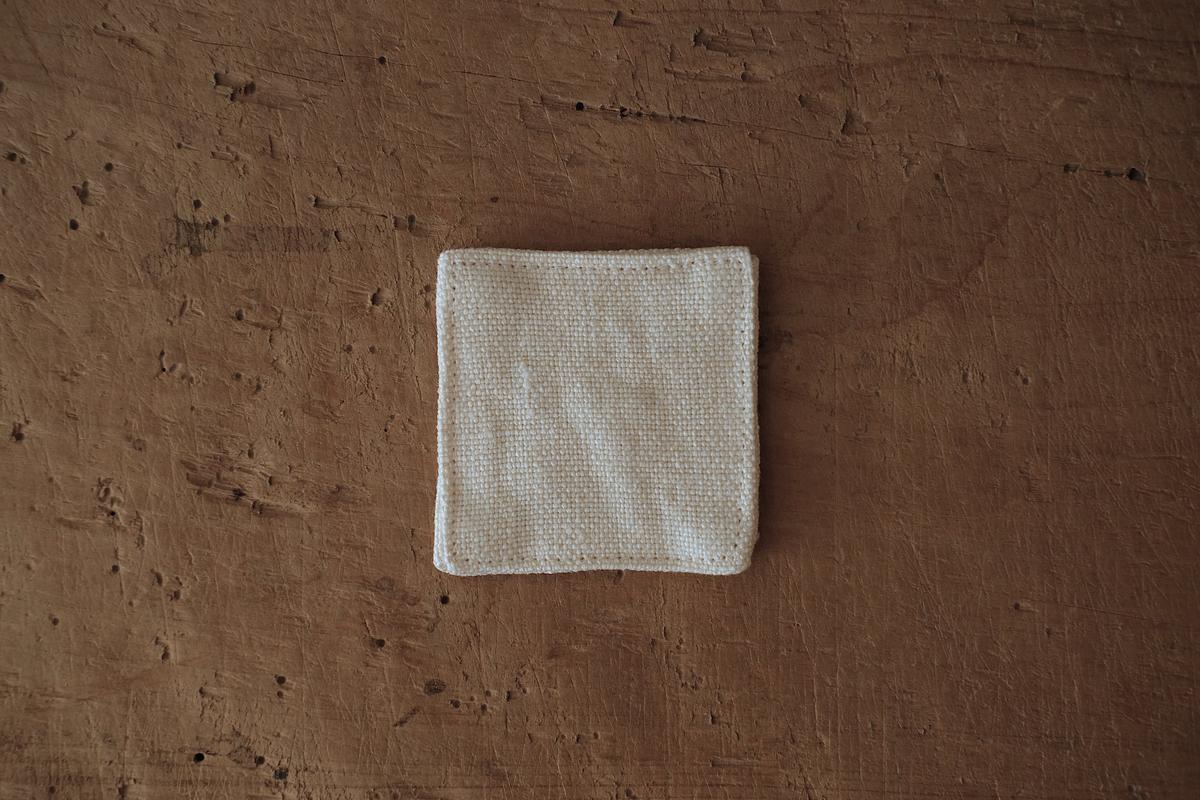リネンコースター 6×6cm｜厚地・ホワイト