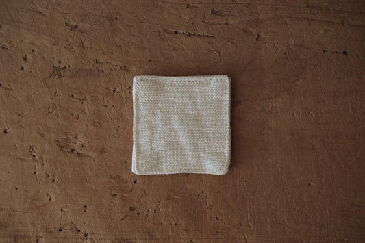 リネンコースター 6×6cm|厚地・ホワイト