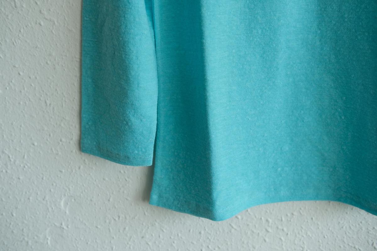 リネンコットンアンダーウェア7分袖｜レディース｜アイスブルー