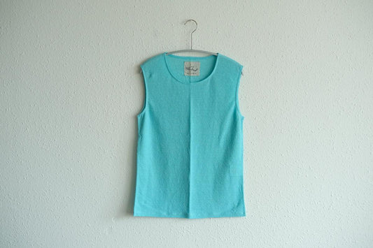 リネンコットンアンダーウェア ノースリーブ|レディース|アイスブルー