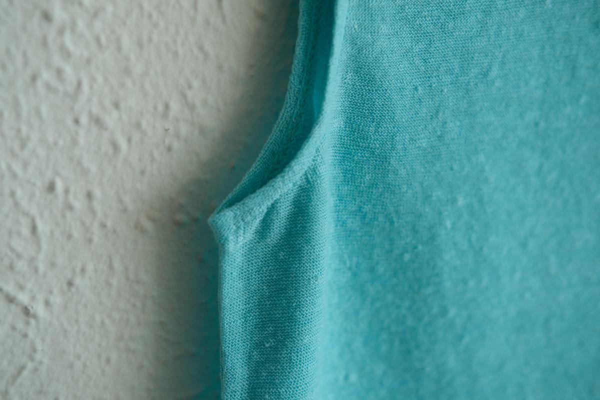 リネンコットンアンダーウェア ノースリーブ｜レディース｜アイスブルー