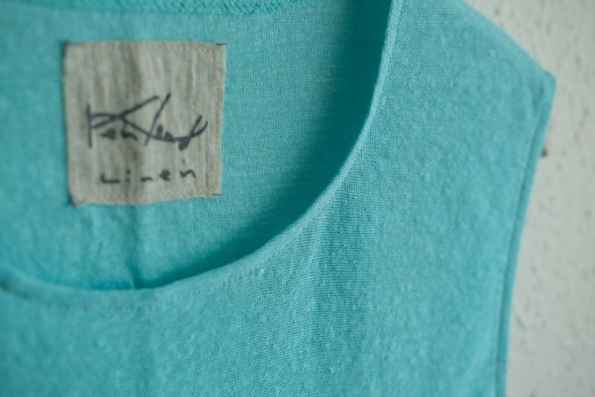 リネンコットンアンダーウェア ノースリーブ｜レディース｜アイスブルー