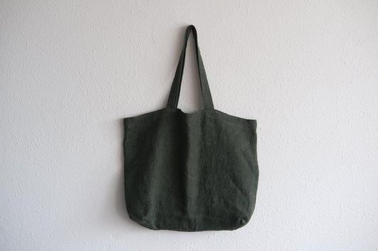 リネンジャガード織トートバッグ｜ペイズリー モスグリーン