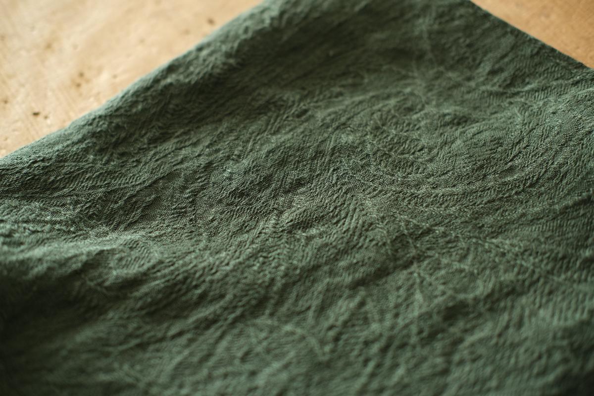 リネンジャガード織トートバッグ｜ペイズリー モスグリーン