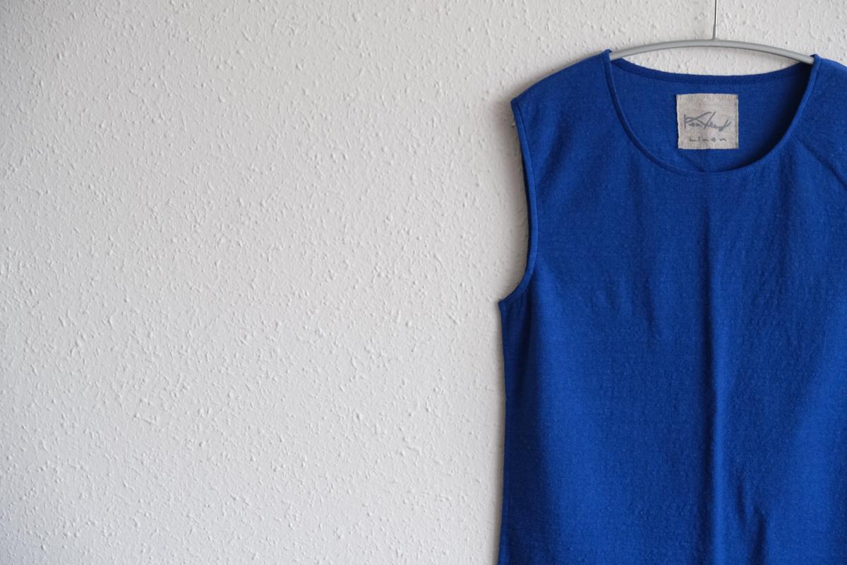 リネンコットンアンダーウェア ノースリーブ｜レディース｜ラピスラズリー