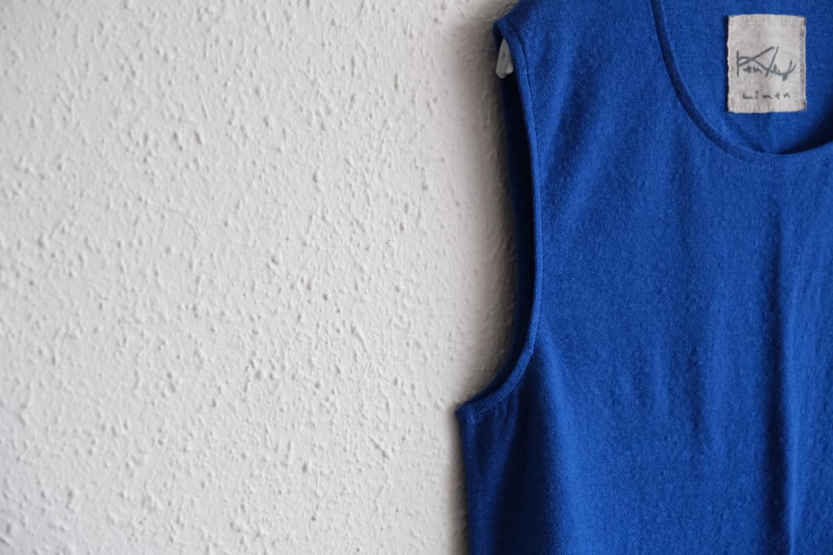 リネンコットンアンダーウェア ノースリーブ｜レディース｜ラピスラズリー