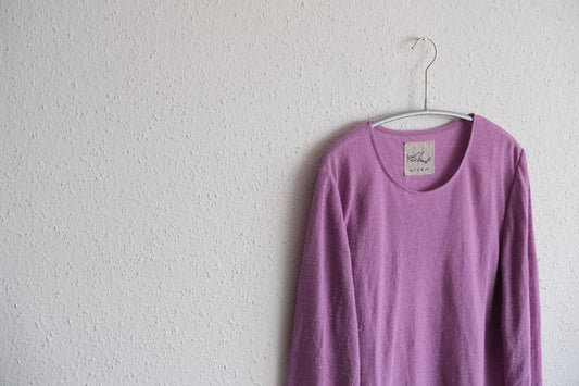 リネンコットンアンダーウェア7分袖|レディース|モーブ