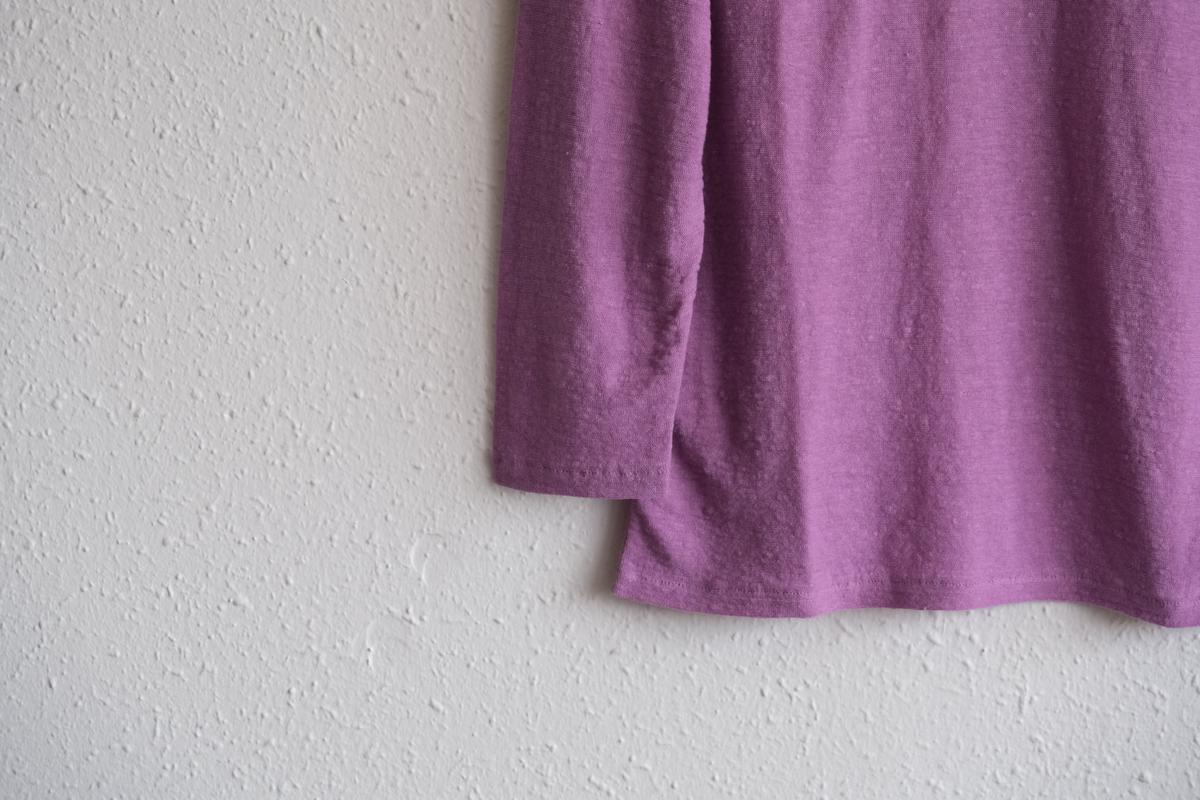 リネンコットンアンダーウェア7分袖｜レディース｜モーブ