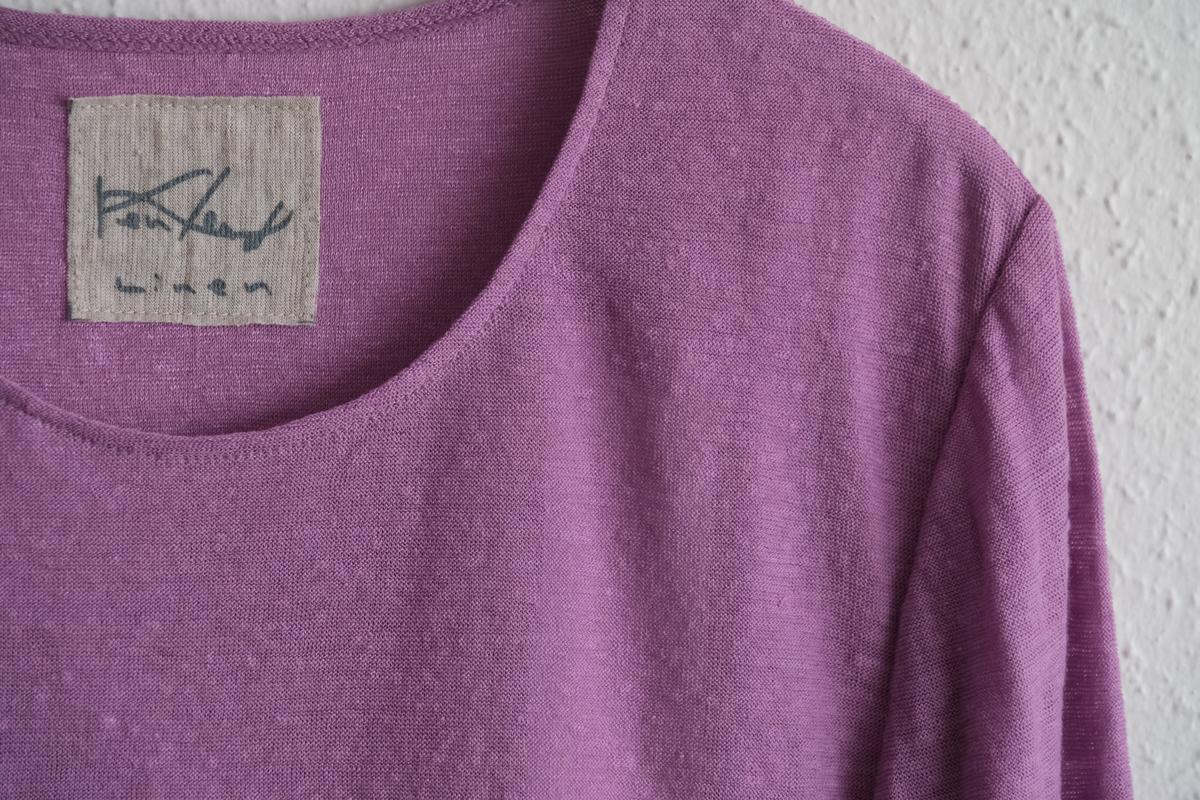 リネンコットンアンダーウェア7分袖｜レディース｜モーブ