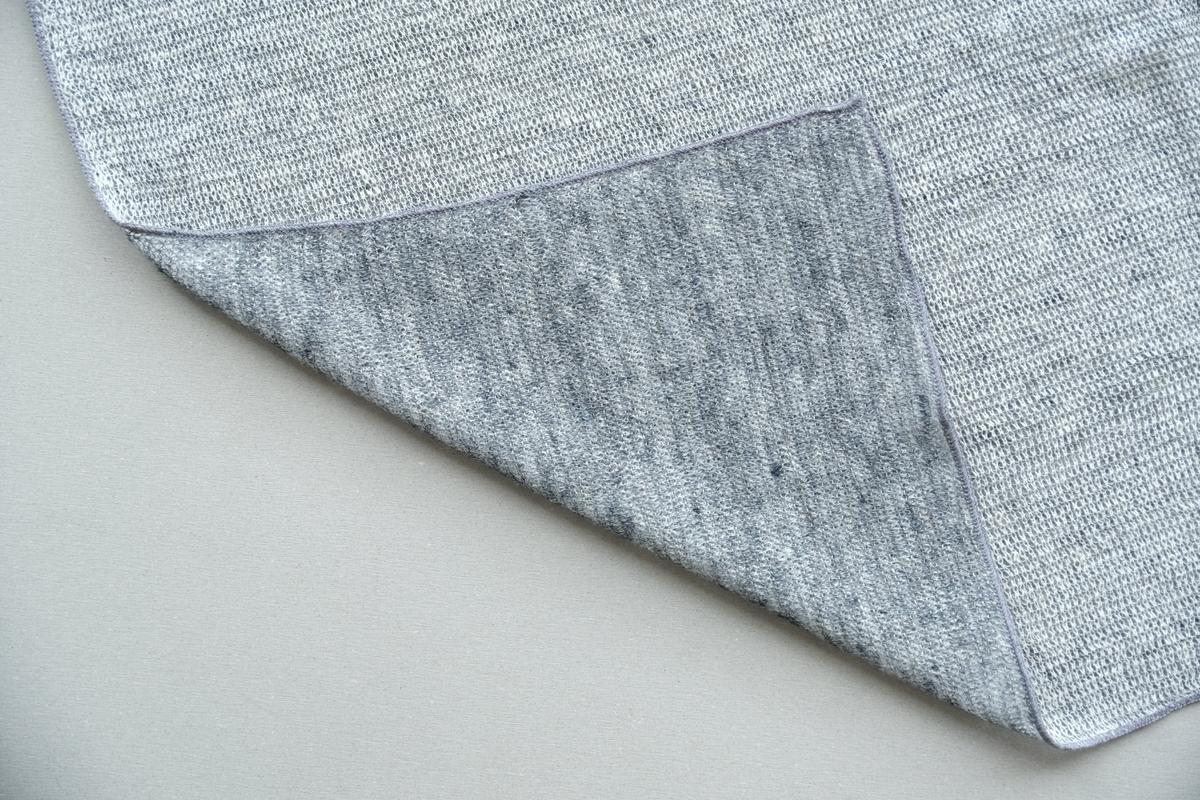 リネンニットストール｜ダークグレー×ホワイト