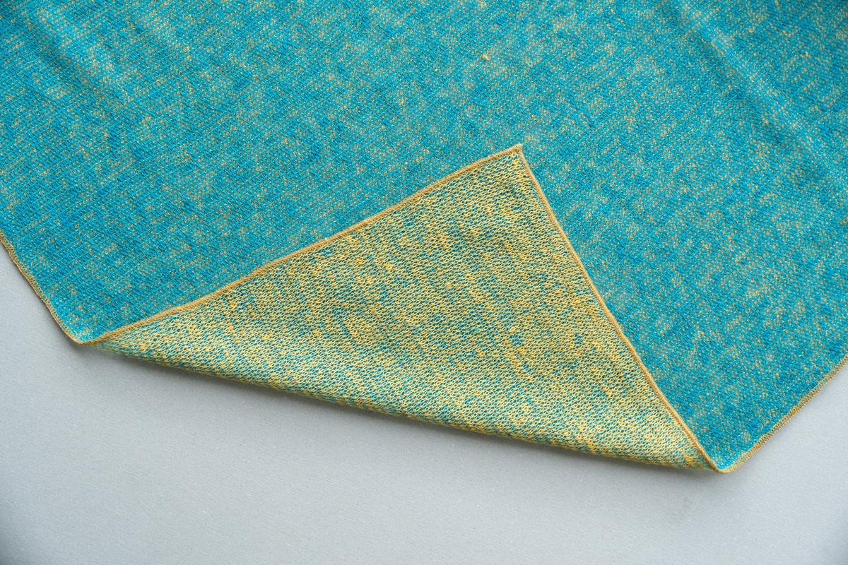 リネンニットストール｜シェル×ピーコックブルー