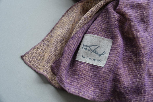 リネンニットストール｜パープル×コーテルピンク