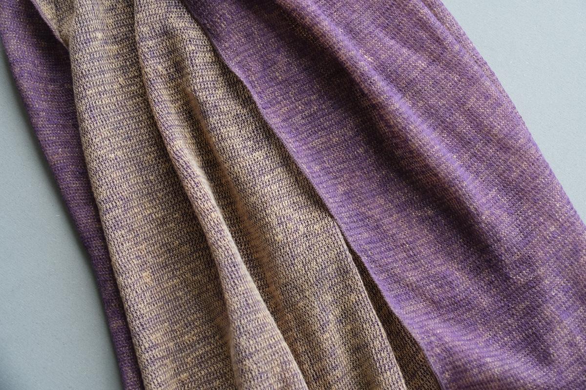 リネンニットストール｜パープル×コーテルピンク
