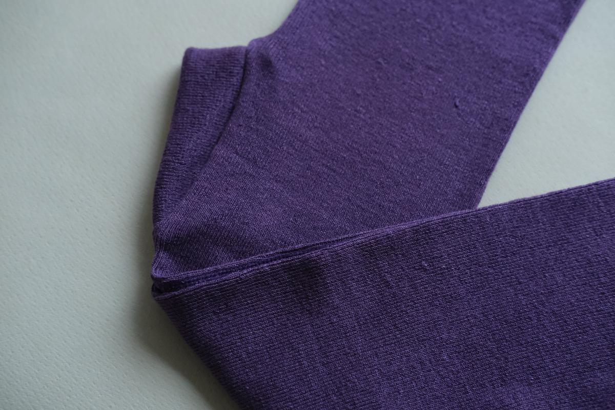 リネンニットレギンス マチ付き｜パープル｜2 size