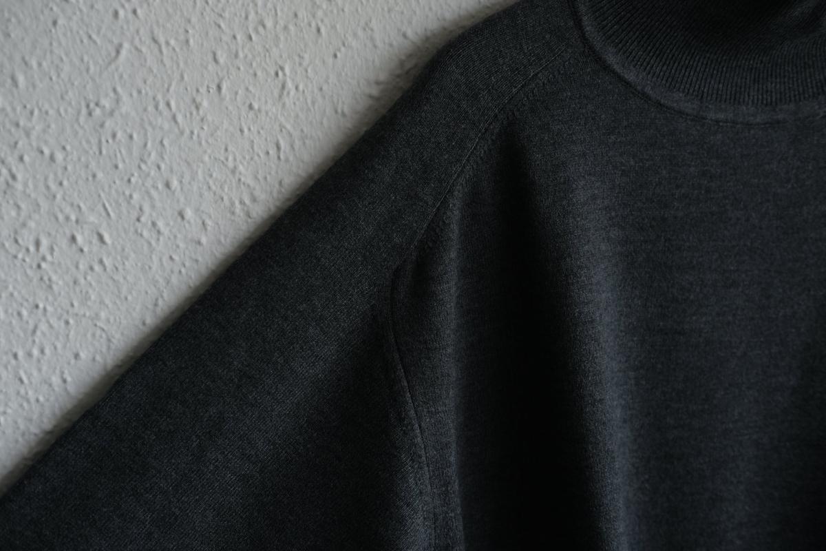 MITTAN / スーパー180'sウールタートル 灰 KN-37 / unisex