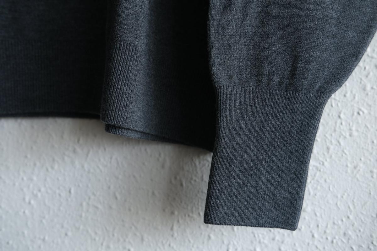 MITTAN / スーパー180'sウールタートル 灰 KN-37 / unisex