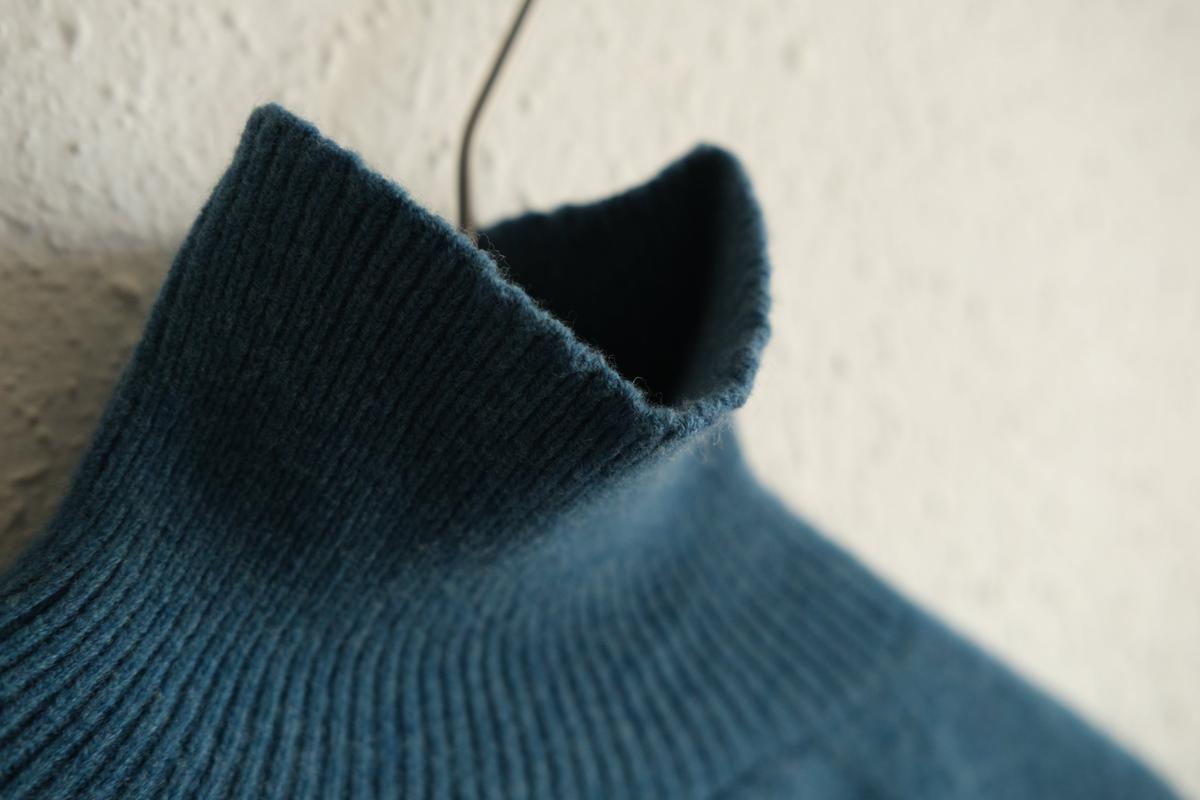 MITTAN / ウルグアイウールタートルセーター 浅葱 KN-34 / unisex