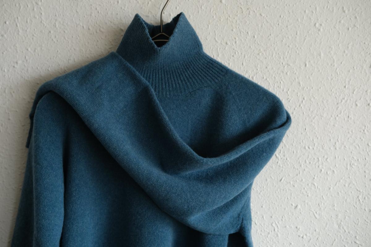 MITTAN / ウルグアイウールタートルセーター 浅葱 KN-34 / unisex