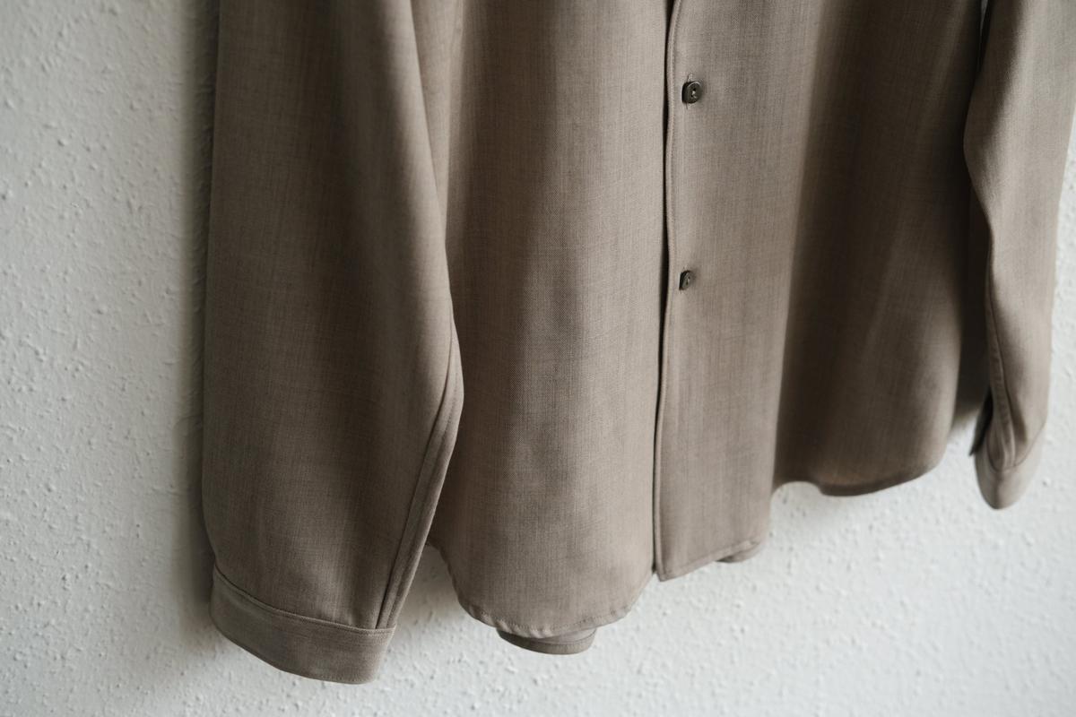 MITTAN / ストレッチNMウールシャツ 灰茶 SH-145 / unisex