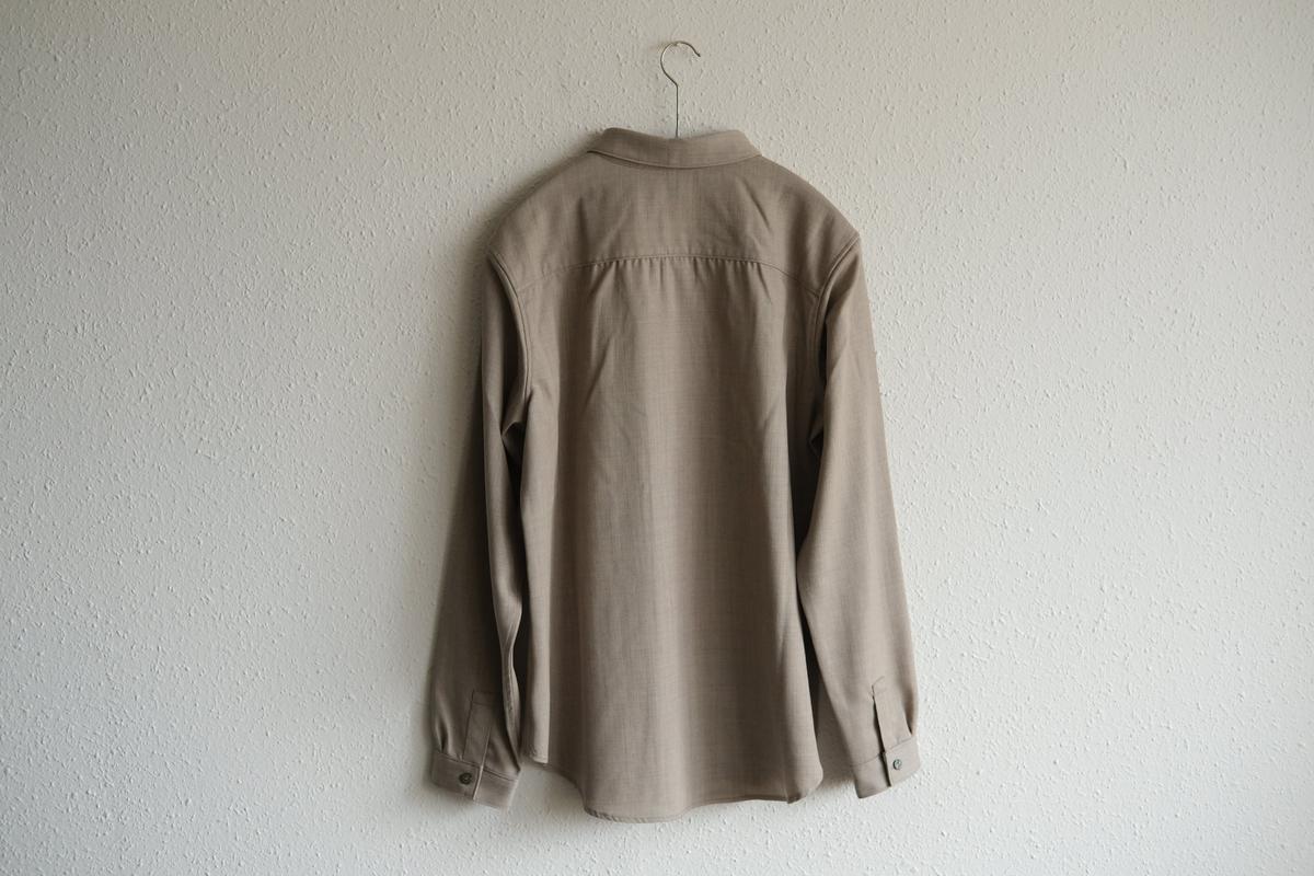 MITTAN / ストレッチNMウールシャツ 灰茶 SH-145 / unisex