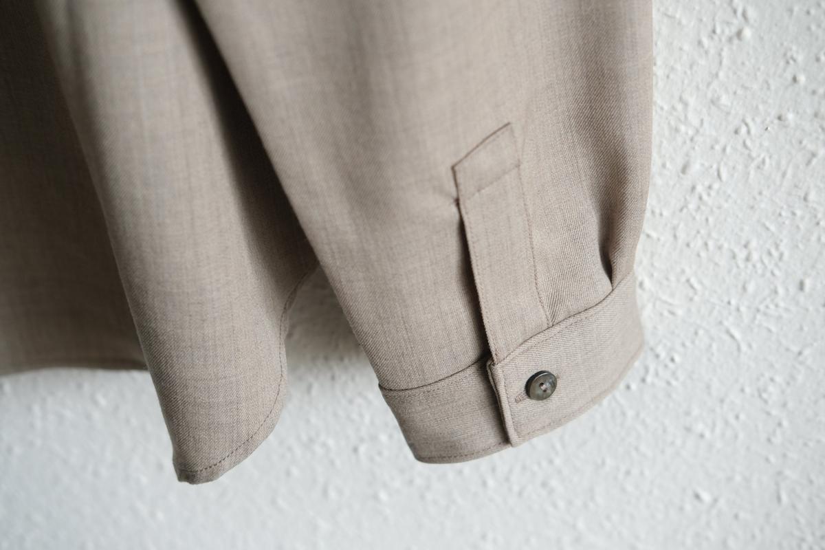 MITTAN / ストレッチNMウールシャツ 灰茶 SH-145 / unisex