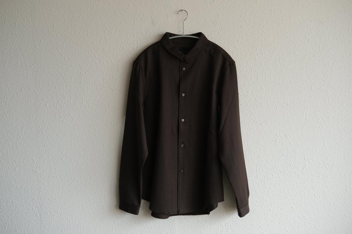 MITTAN / ストレッチNMウールシャツ 茶 SH-145 / unisex