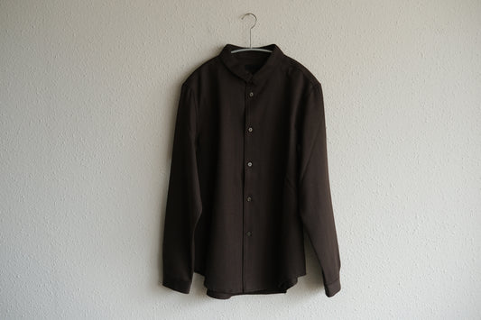 MITTAN / ストレッチNMウールシャツ 茶 SH-145 / unisex