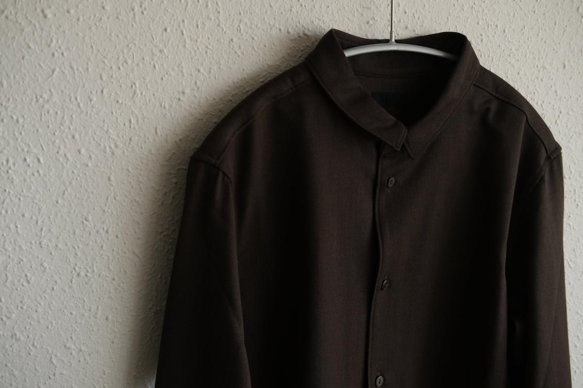 MITTAN / ストレッチNMウールシャツ 茶 SH-145 / unisex