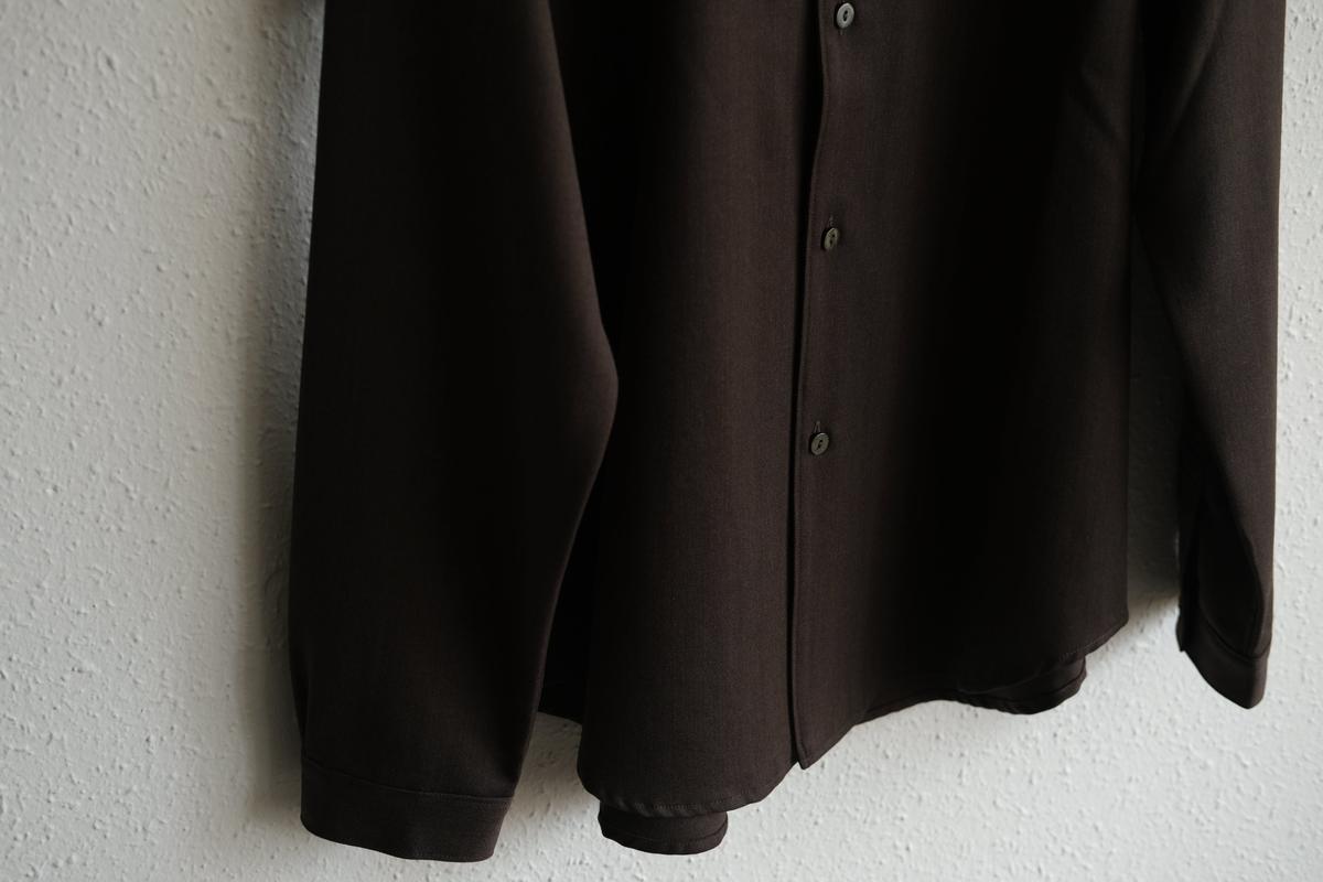 MITTAN / ストレッチNMウールシャツ 茶 SH-145 / unisex