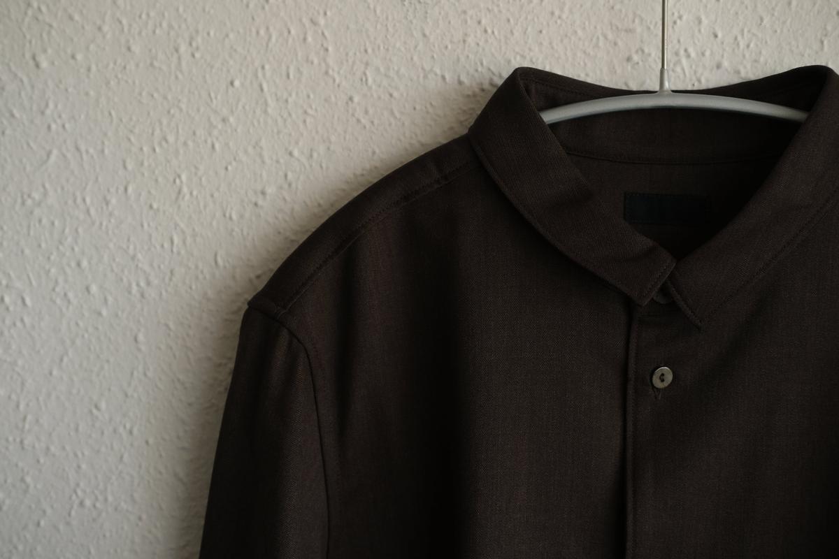 MITTAN / ストレッチNMウールシャツ 茶 SH-145 / unisex