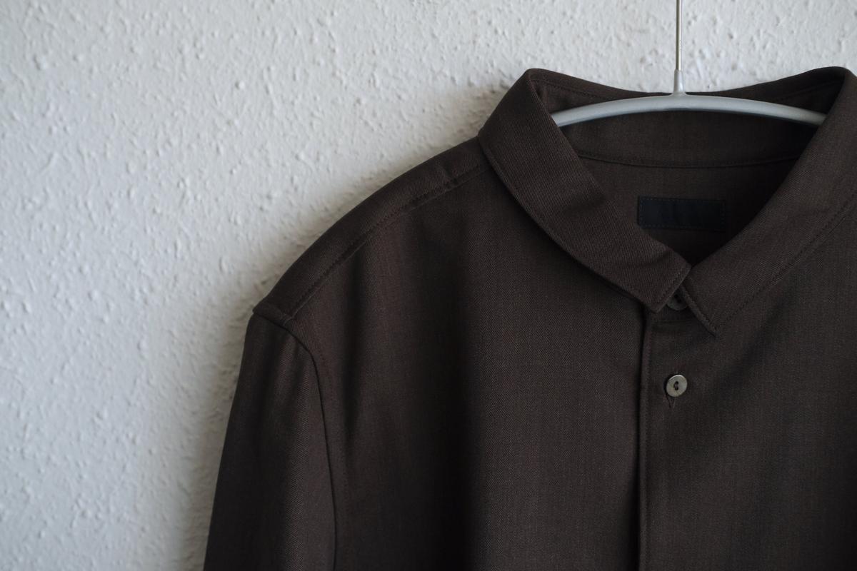 MITTAN / ストレッチNMウールシャツ 茶 SH-145 / unisex