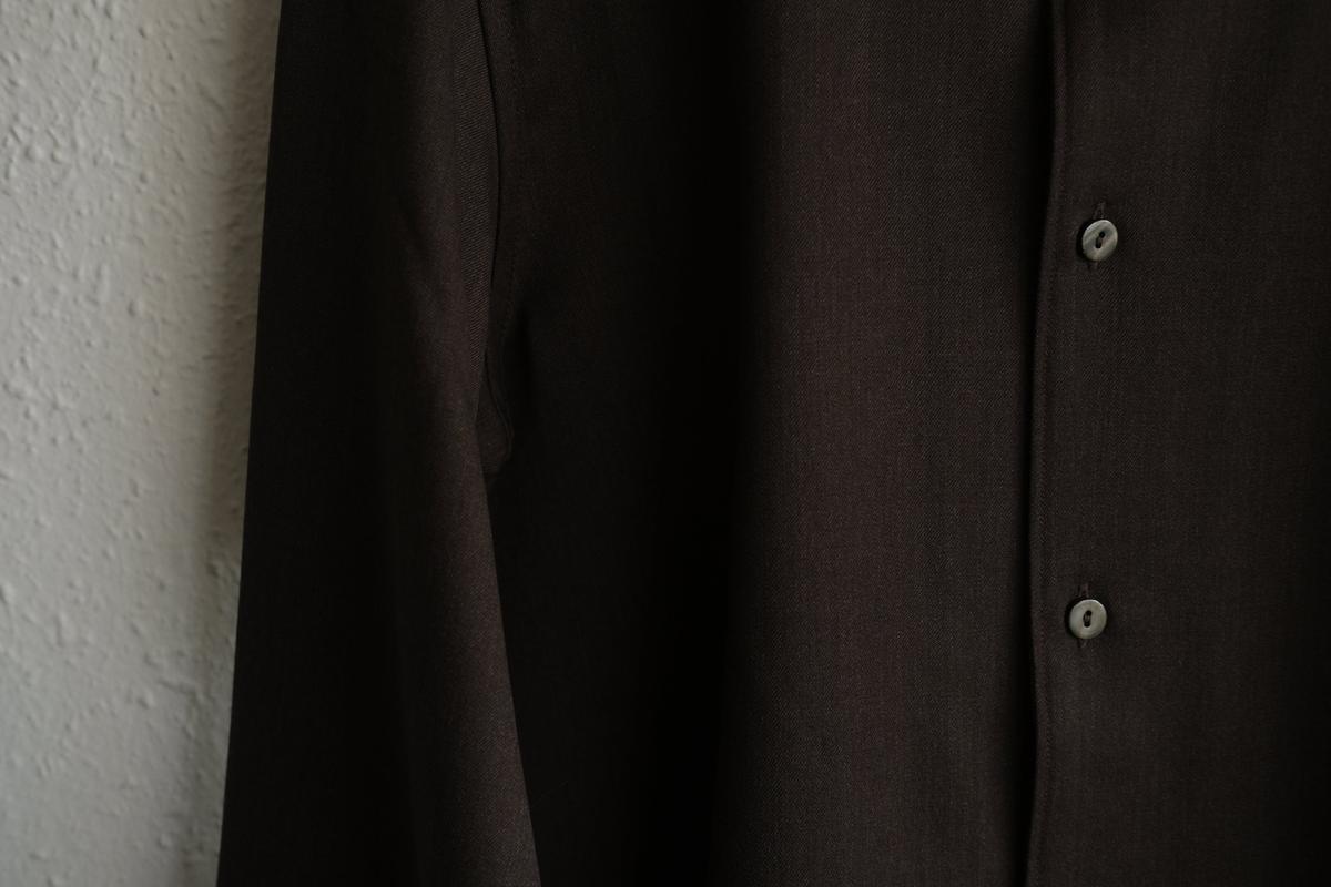 MITTAN / ストレッチNMウールシャツ 茶 SH-145 / unisex