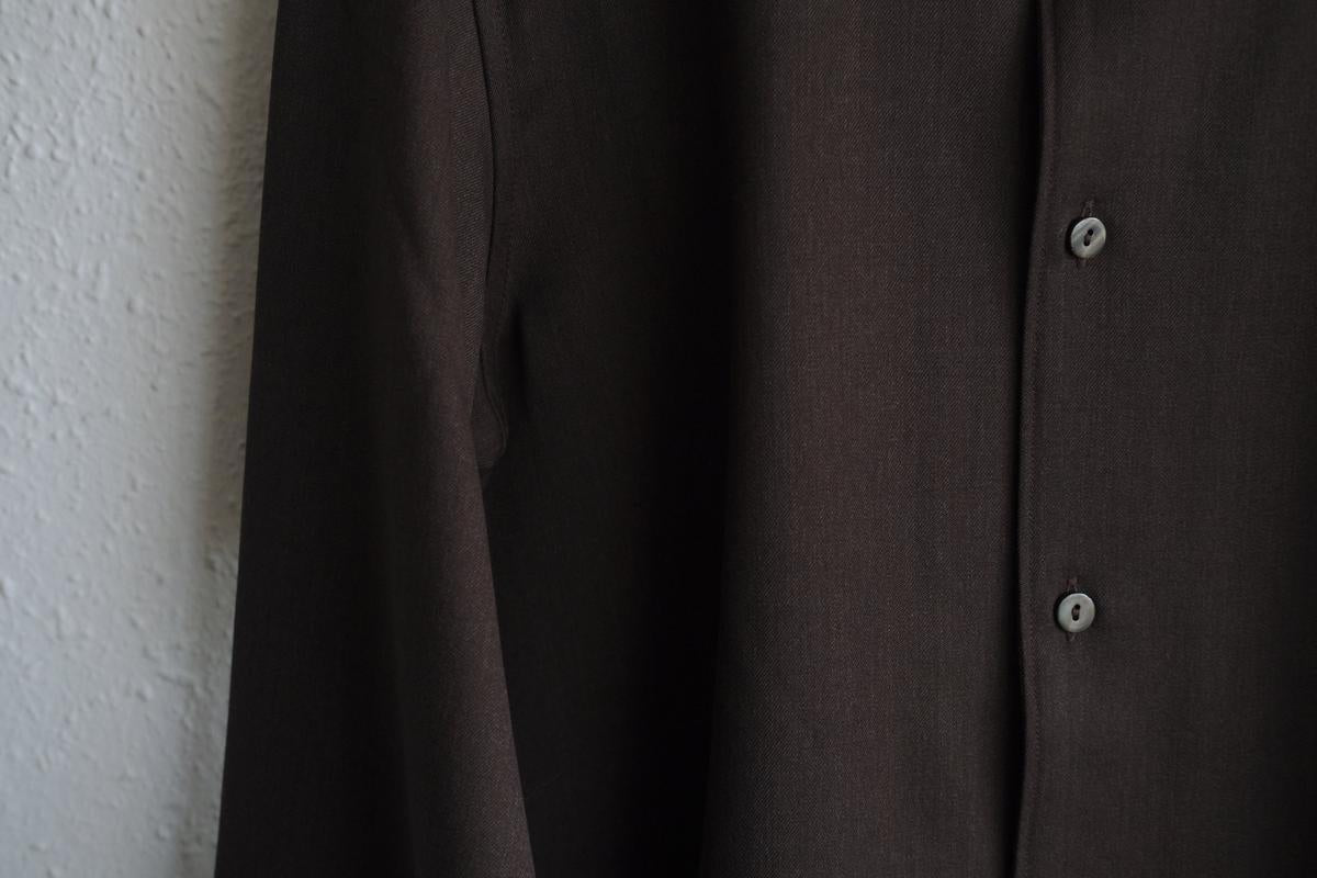 MITTAN / ストレッチNMウールシャツ 茶 SH-145 / unisex