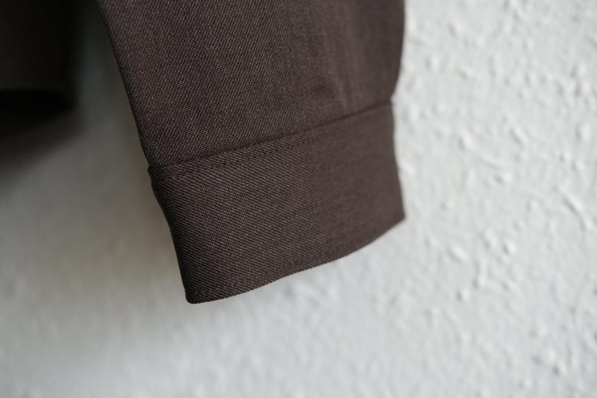 MITTAN / ストレッチNMウールシャツ 茶 SH-145 / unisex