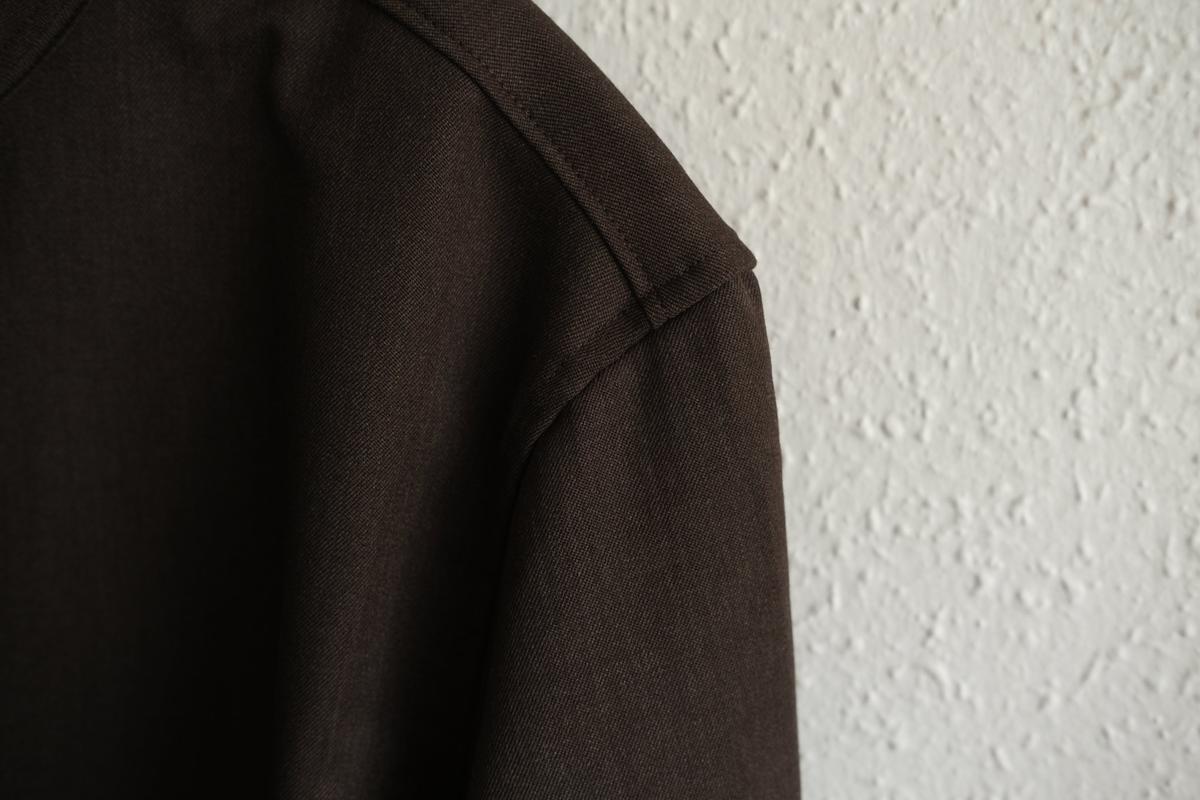 MITTAN / ストレッチNMウールシャツ 茶 SH-145 / unisex