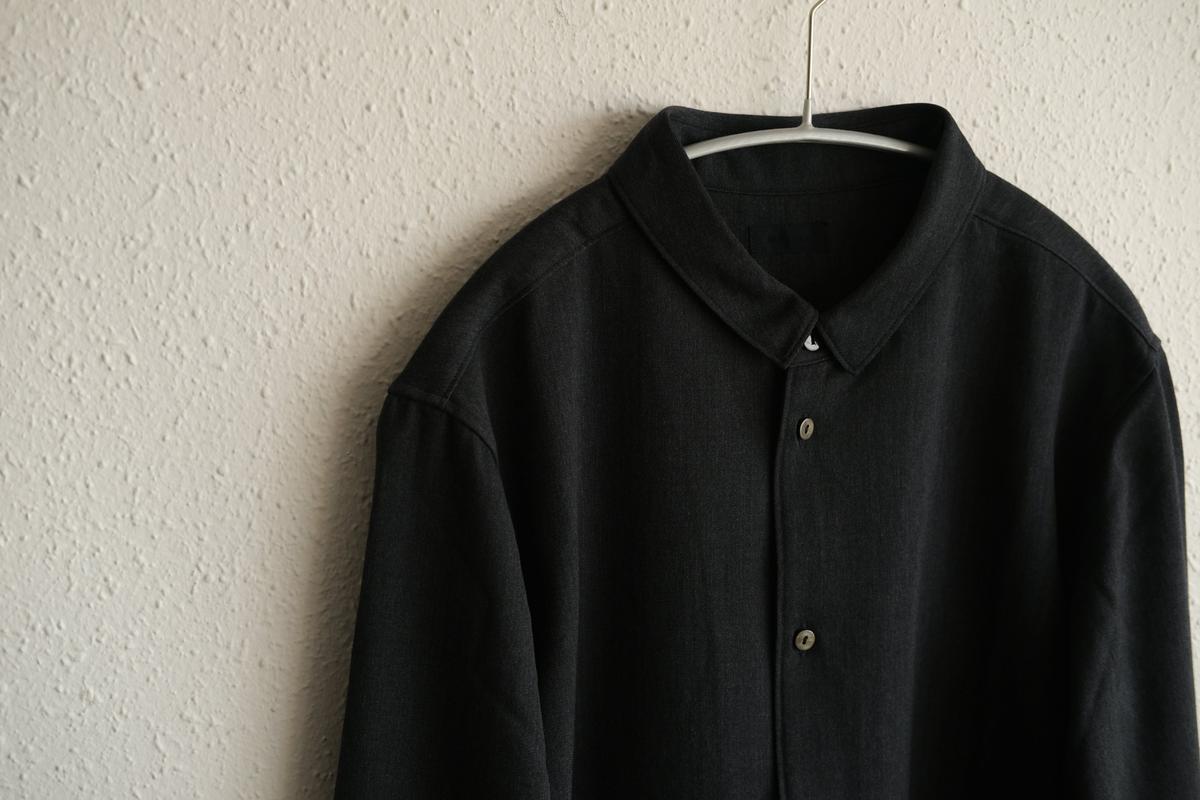 MITTAN / ストレッチNMウールシャツ 墨黒 SH-145 / unisex