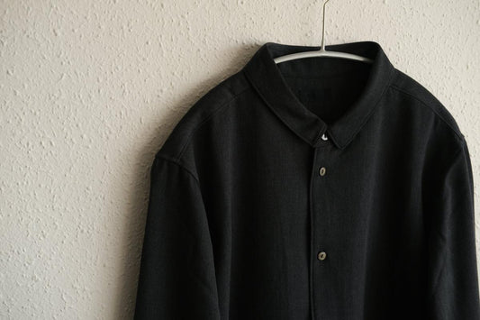 MITTAN / ストレッチNMウールシャツ 墨黒 SH-145 / unisex