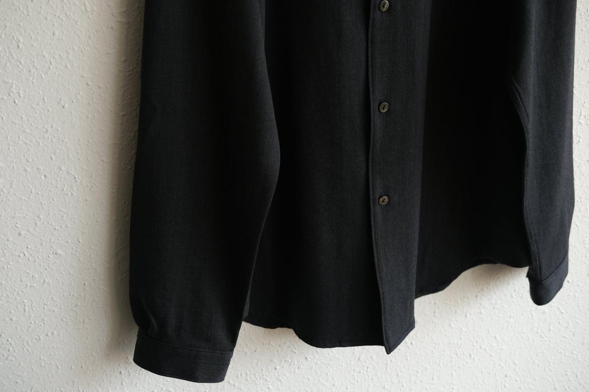 MITTAN / ストレッチNMウールシャツ 墨黒 SH-145 / unisex