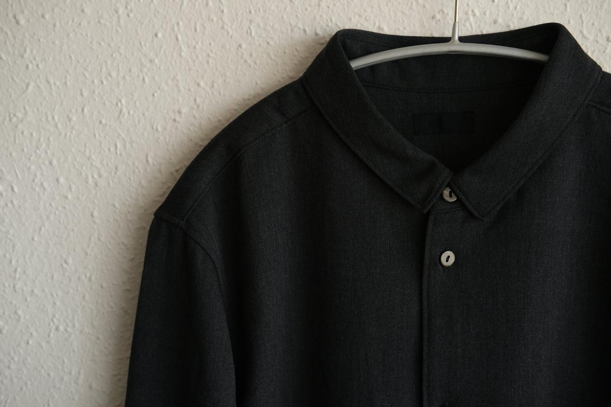 MITTAN / ストレッチNMウールシャツ 墨黒 SH-145 / unisex