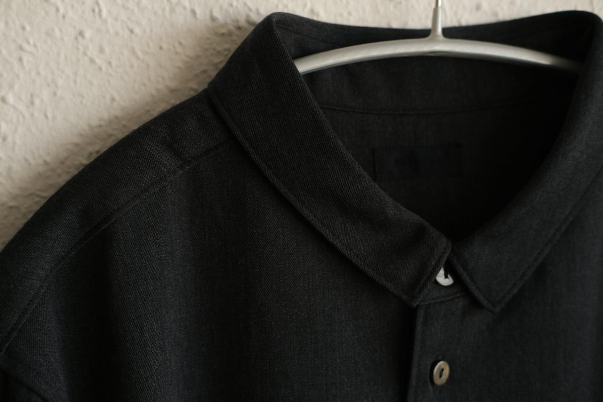 MITTAN / ストレッチNMウールシャツ 墨黒 SH-145 / unisex