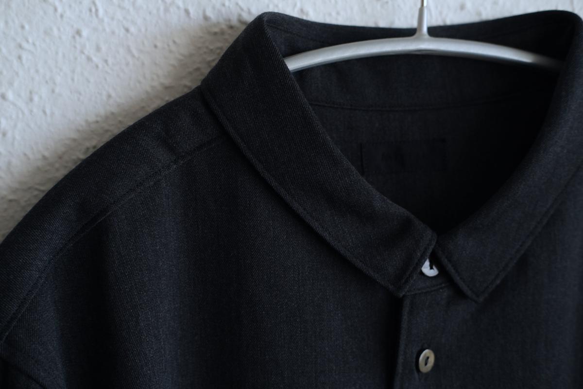 MITTAN / ストレッチNMウールシャツ 墨黒 SH-145 / unisex