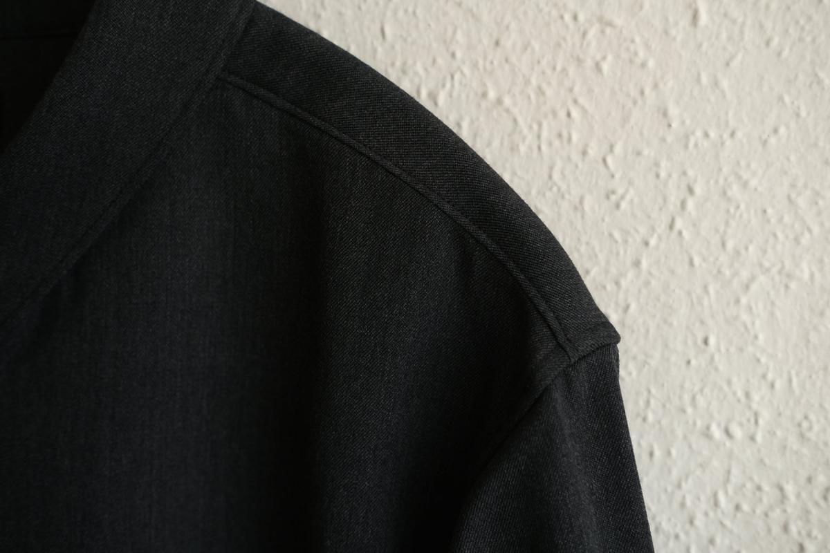 MITTAN / ストレッチNMウールシャツ 墨黒 SH-145 / unisex