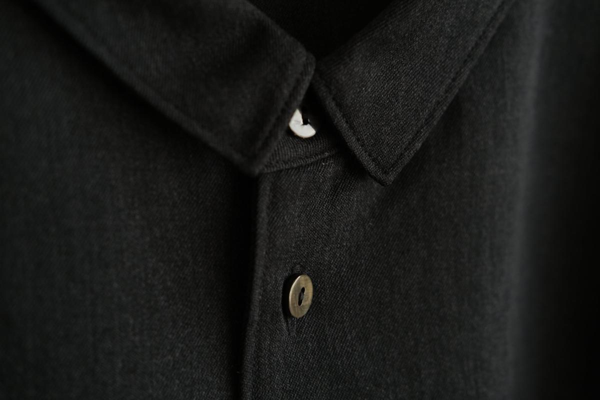MITTAN / ストレッチNMウールシャツ 墨黒 SH-145 / unisex