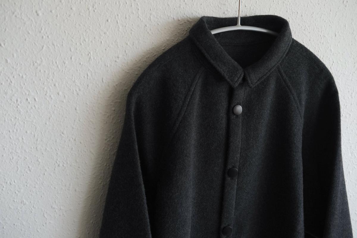 MITTAN / ウールシルクキャメルシャツ 濃灰 SH-108 / unisex