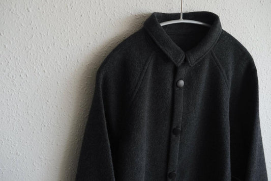 MITTAN / ウールシルクキャメルシャツ 濃灰 SH-108 / unisex