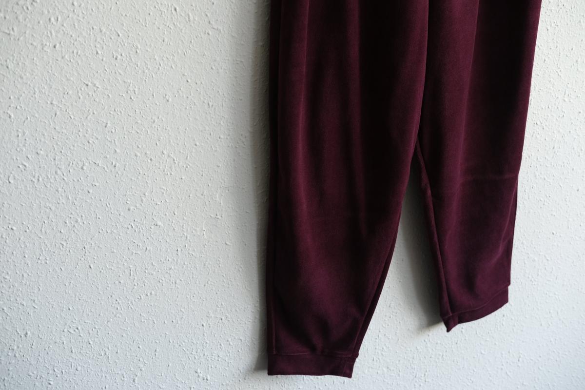 yohaku ドバイパンツ｜ベロア素材 ボルドー｜unisex freesize