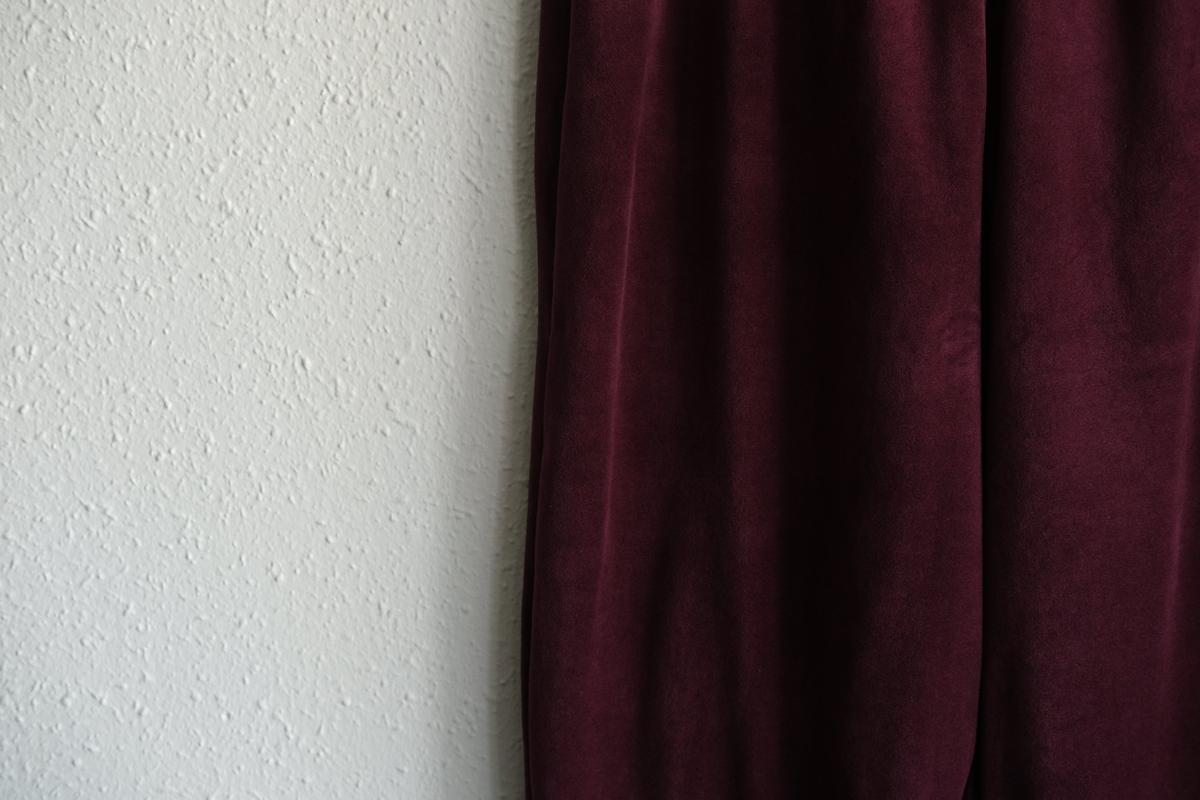 yohaku ドバイパンツ｜ベロア素材 ボルドー｜unisex freesize