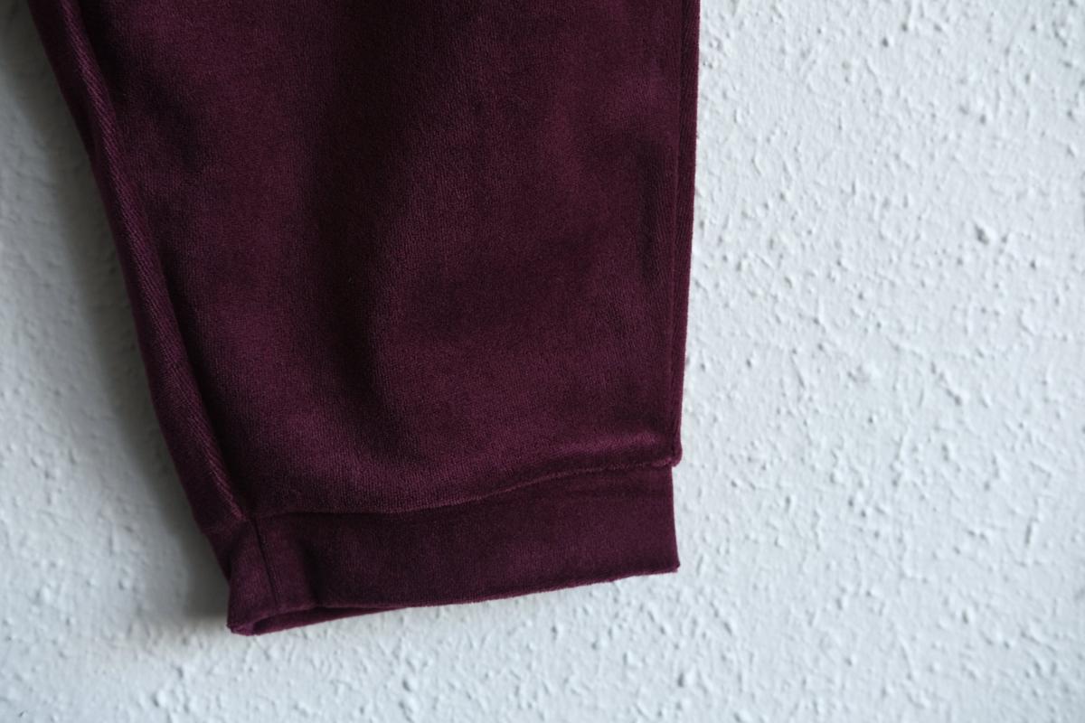 yohaku ドバイパンツ｜ベロア素材 ボルドー｜unisex freesize