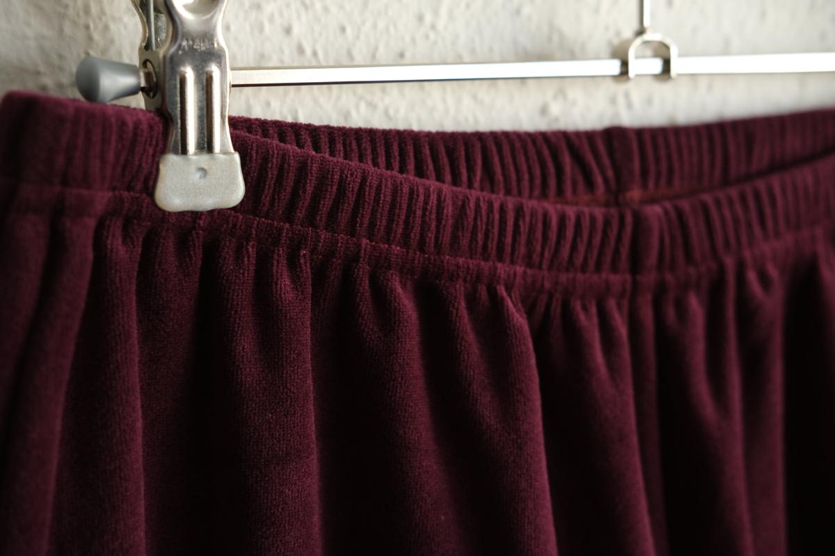 yohaku ドバイパンツ｜ベロア素材 ボルドー｜unisex freesize