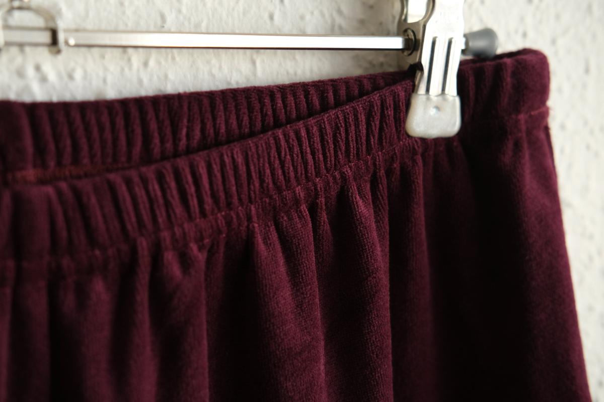 yohaku ドバイパンツ｜ベロア素材 ボルドー｜unisex freesize